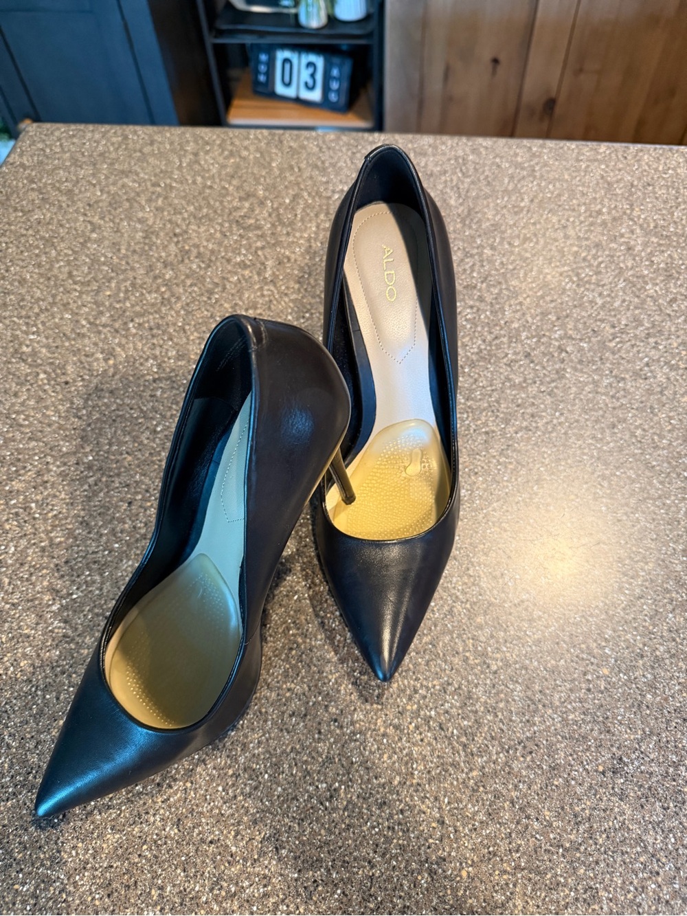 Aldo Black Pointed Leather Stiletto Pumps
